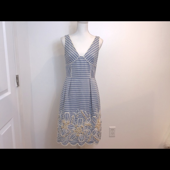 OSCAR DE LA RENTA SLEEVELESS DETAILED DRESS SZ 8 - Picture 1 of 16